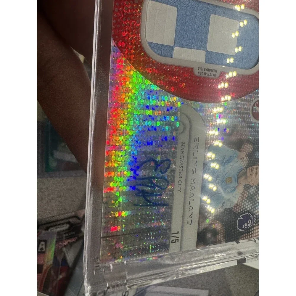 Erling Haaland Manchester City Topps Pristine 2026 Red Game Used Patch Auto 1/5
